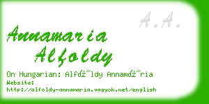 annamaria alfoldy business card